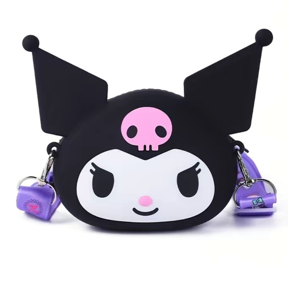 Sanrio Handbags - Best Selling NWT Kuromi Hello Kitty Crossbody Silicone Zipper Purse,  5” X 7”